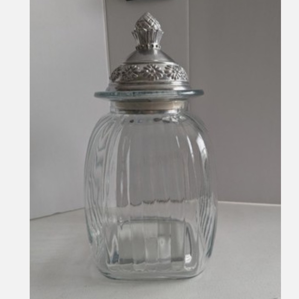 Decorative Silver Floral Jar